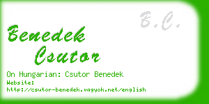 benedek csutor business card